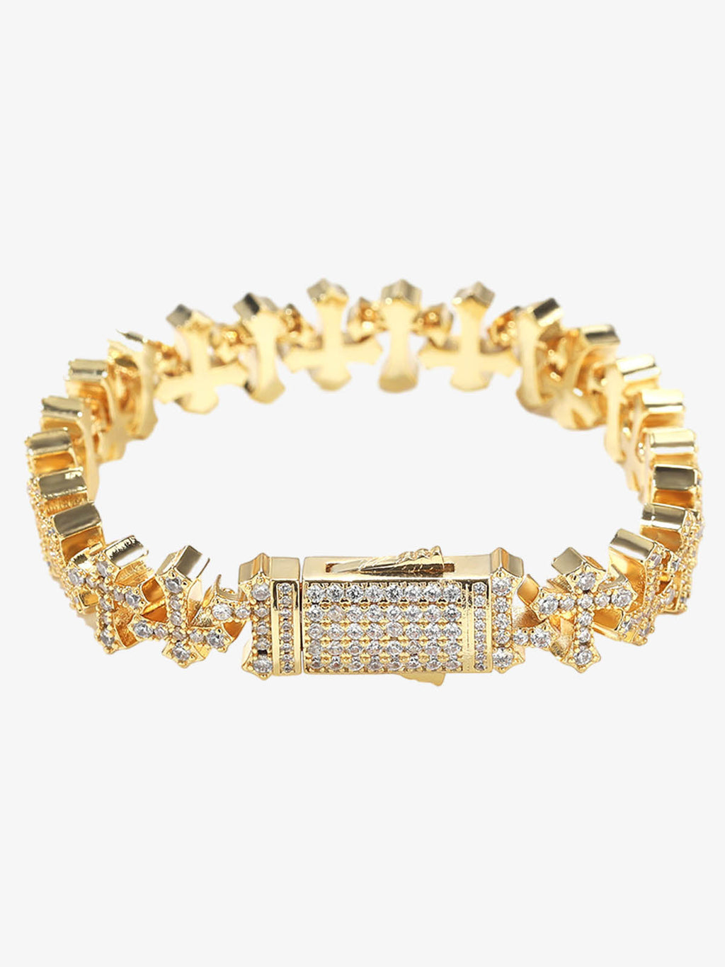 Cross Link Iced Bracelet