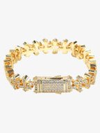 Cross Link Iced Bracelet