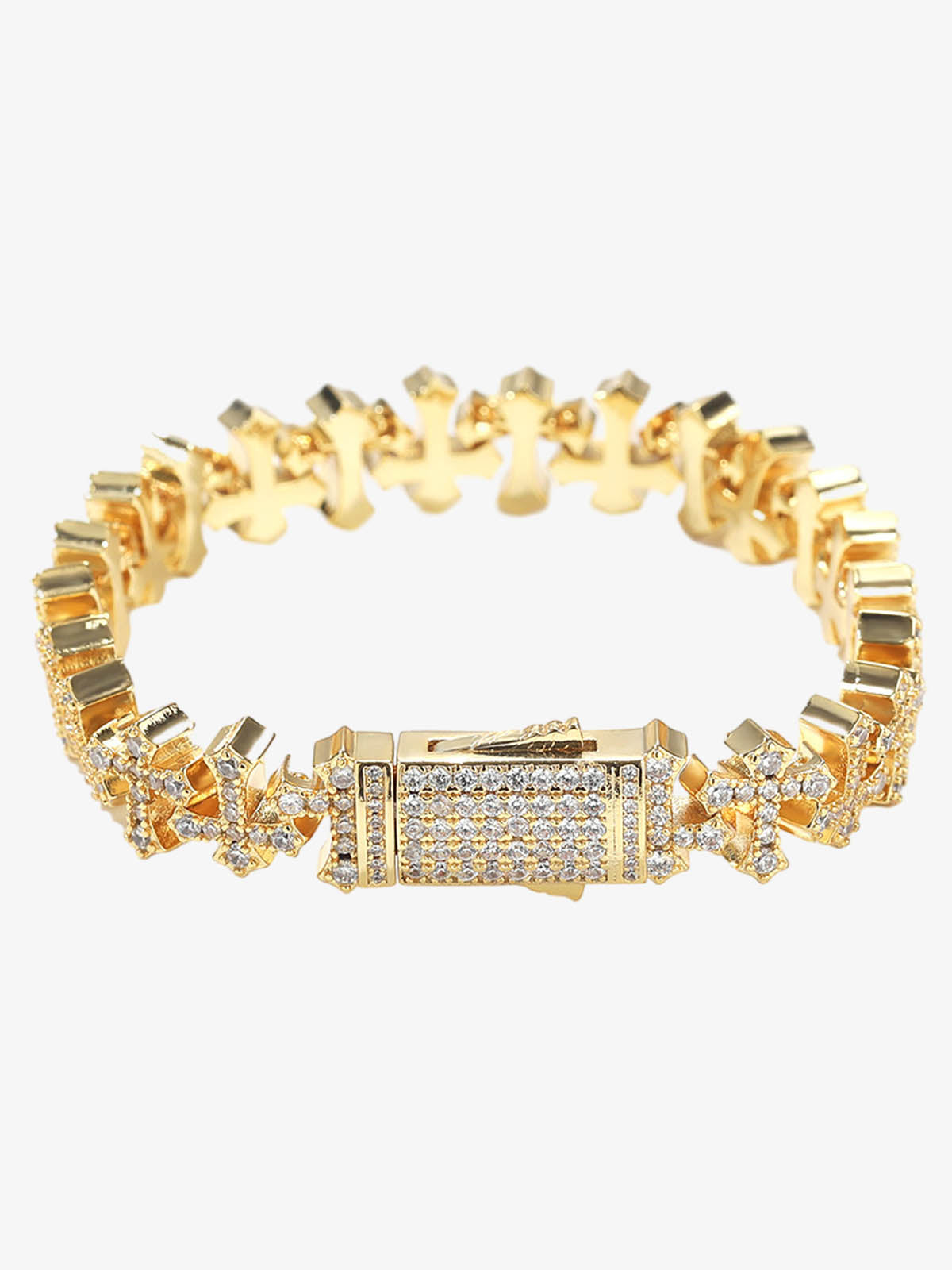 Cross Link Iced Bracelet