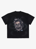 Street Retro Fun Portrait Print T-shirt - 2598