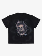 Street Retro Fun Portrait Print T-shirt - 2598