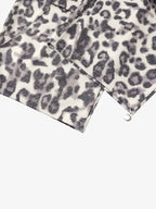 Leopard Print Pleated Drawstring Pants