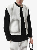 Airbrush Print Sleeveless Vest & Straight Leg Jeans Set