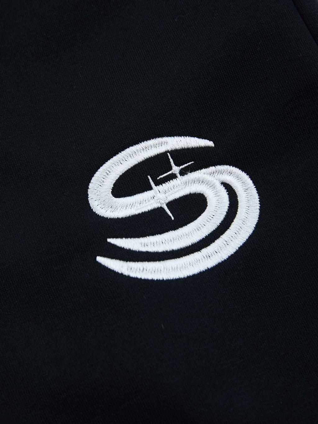 Gothic Letter Cross Embroidery Zip Up Hoodie and Sweatpants Set