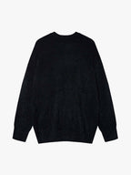 Burning Letter Jacquard Fuzzy Mohair Knit Sweater