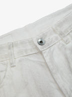 Colorful Cross Patch Straight Leg with Detachable Chain Jeans