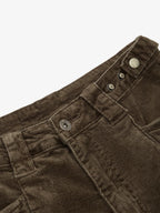 Pleated Corduroy Wide Leg Pants