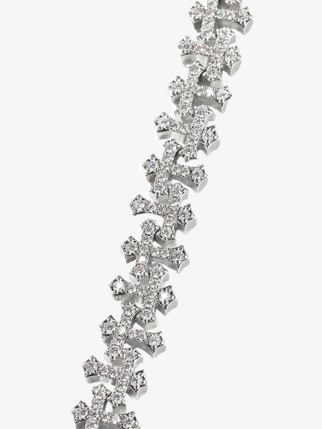 Cross Link Iced Bracelet