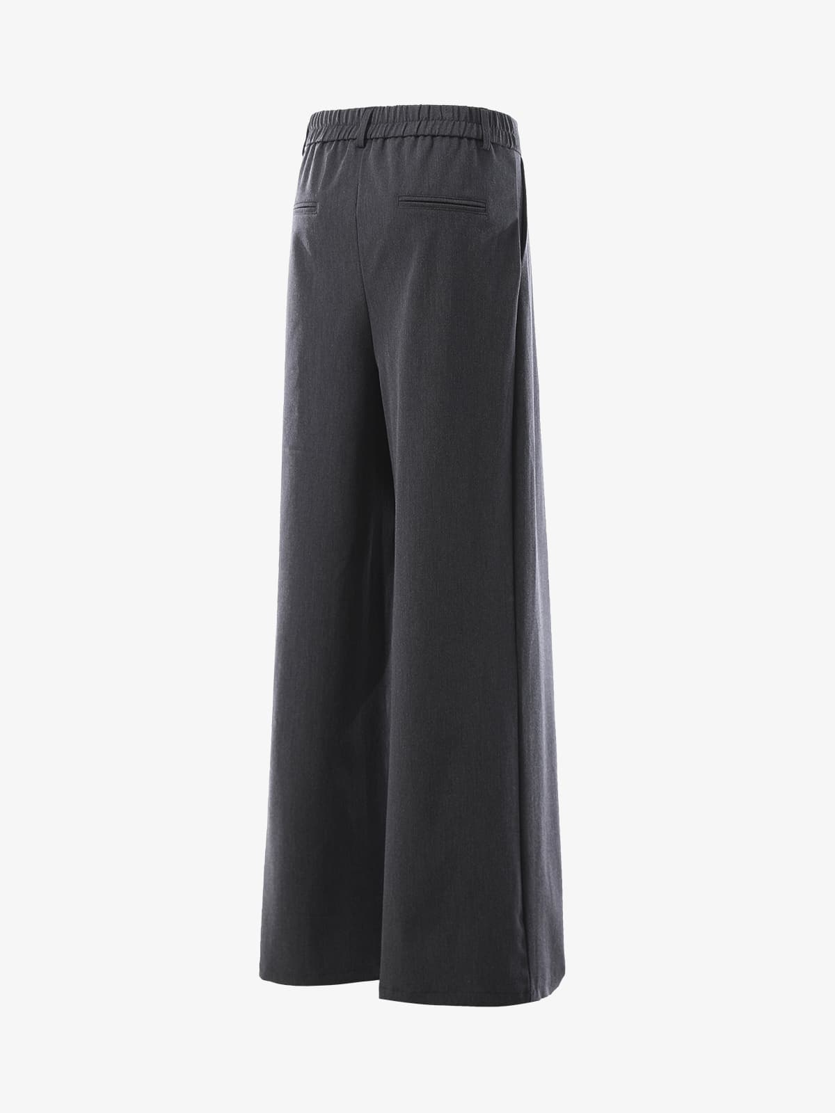 Retro Asymmetric Waist Loose Wide-Leg Trousers