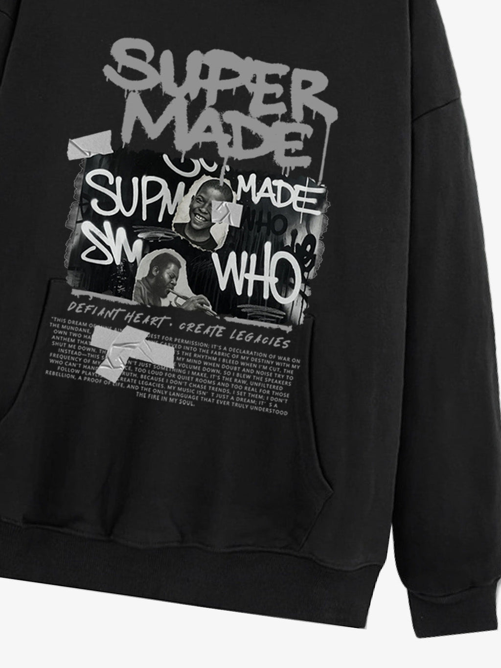 Trendy Retro Graffiti Character Hoodie