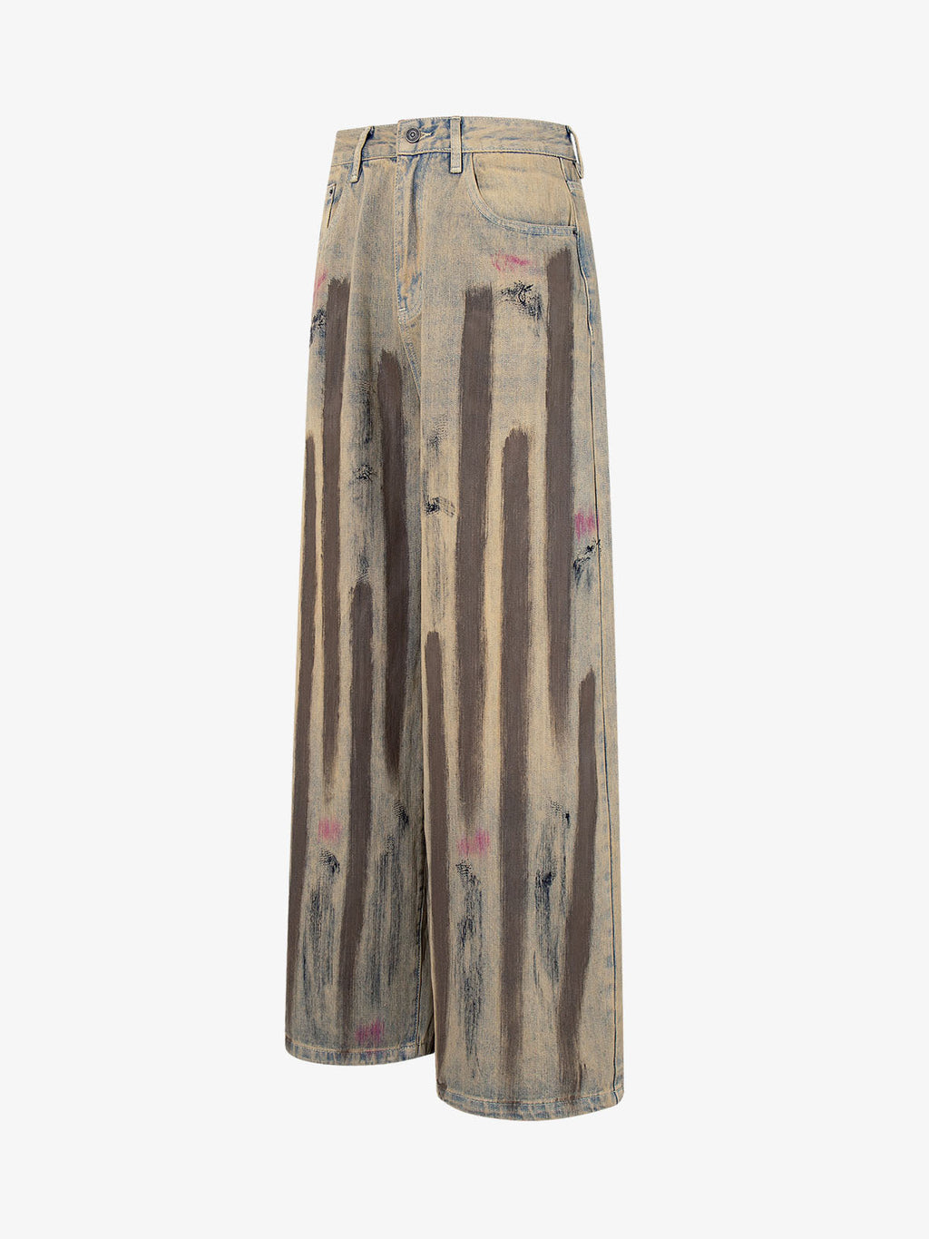 Retro Washed Brushstroke Baggy Jeans