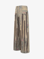 Retro Washed Brushstroke Baggy Jeans