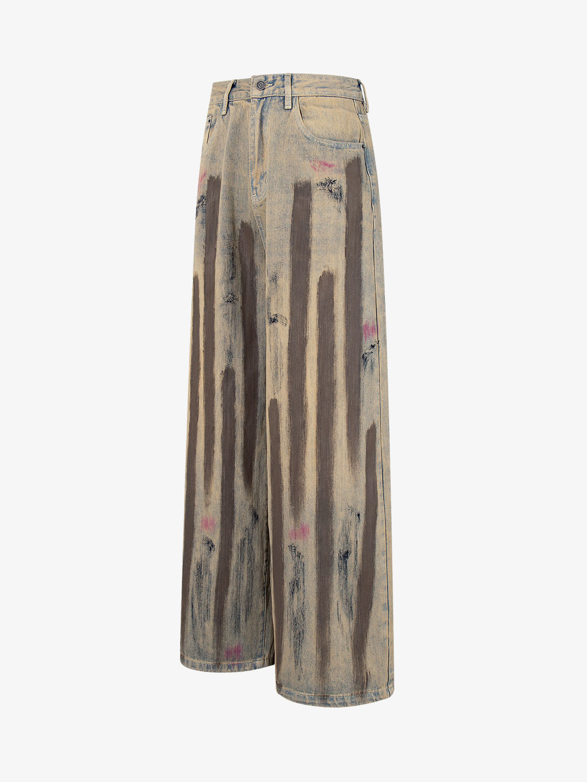 Retro Washed Brushstroke Baggy Jeans