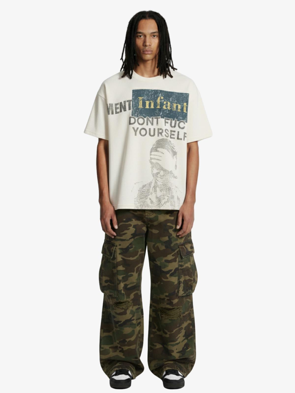 Statement Text Graphic Waffle T-Shirt