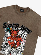 Street Devil Collage Pattern T-shirt