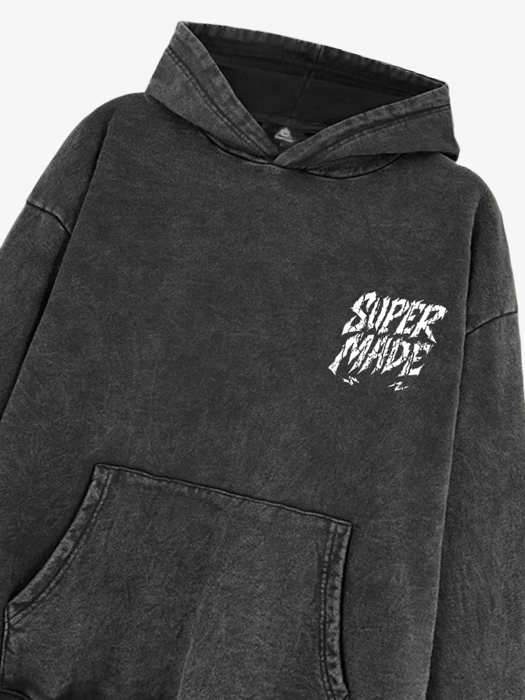 Distressed Graphic Bold Angel Wings Design Hoodie