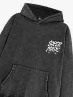 Distressed Graphic Bold Angel Wings Design Hoodie