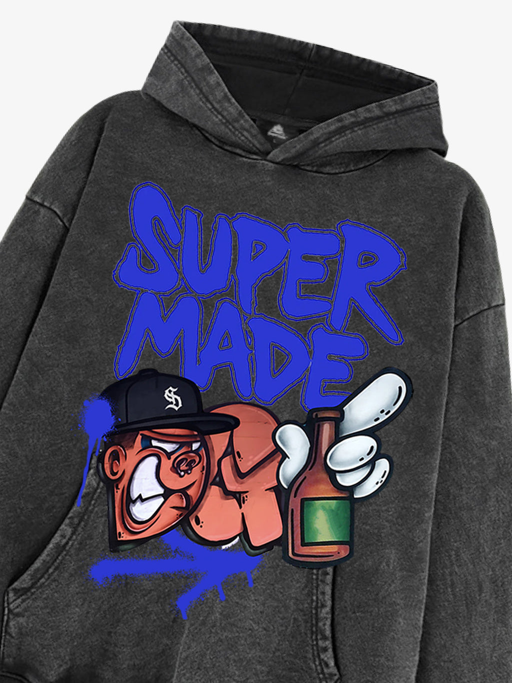 Original Contrast Color Letter Graphic Hoodie