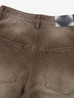 Vintage Washed Workwear Barrel Jeans - 2593