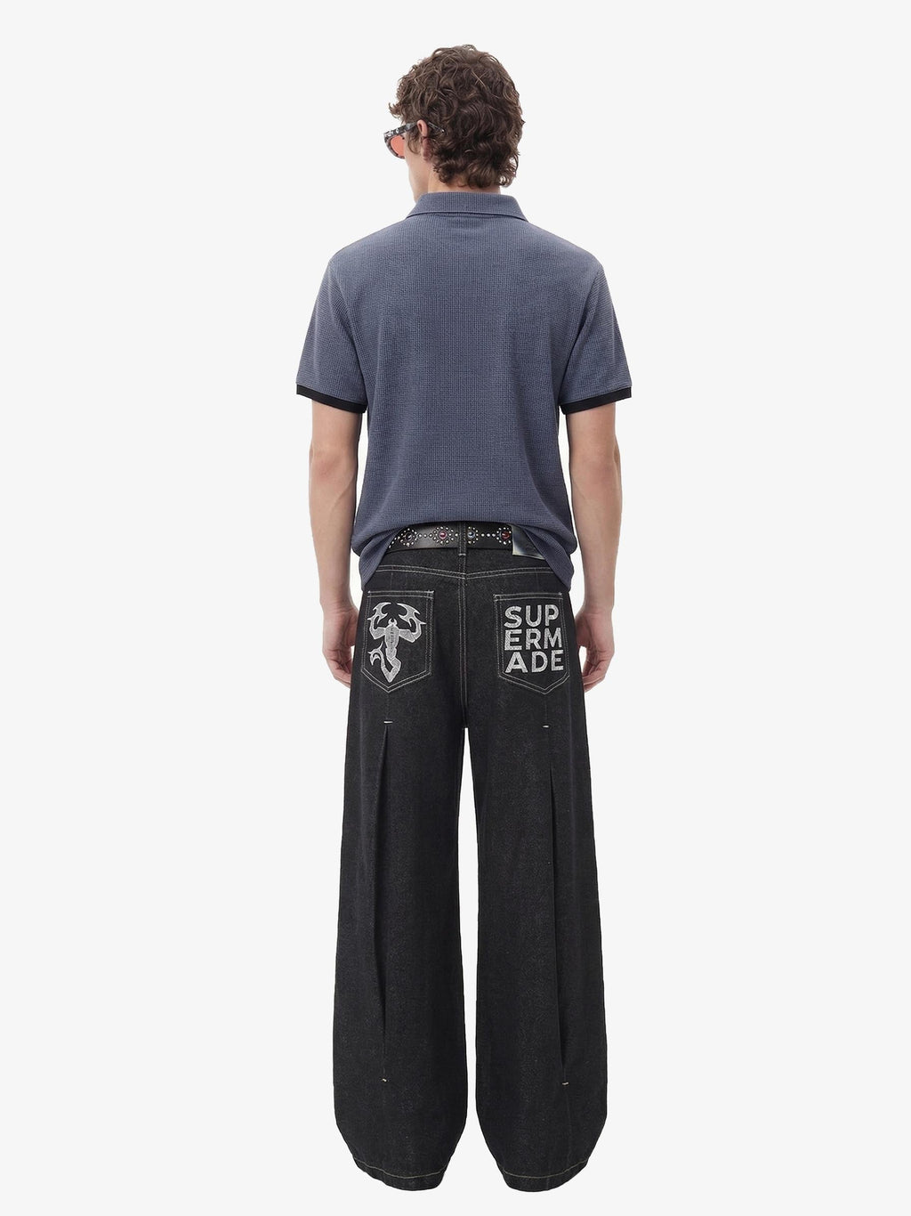Pleated precipice Graphic Print Wide Leg Pants