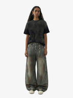 Washed Graphic Print Cotton T-Shirt