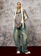 Jersey Deconstructed Contrast Color Stitching Print T-shirt - 2407