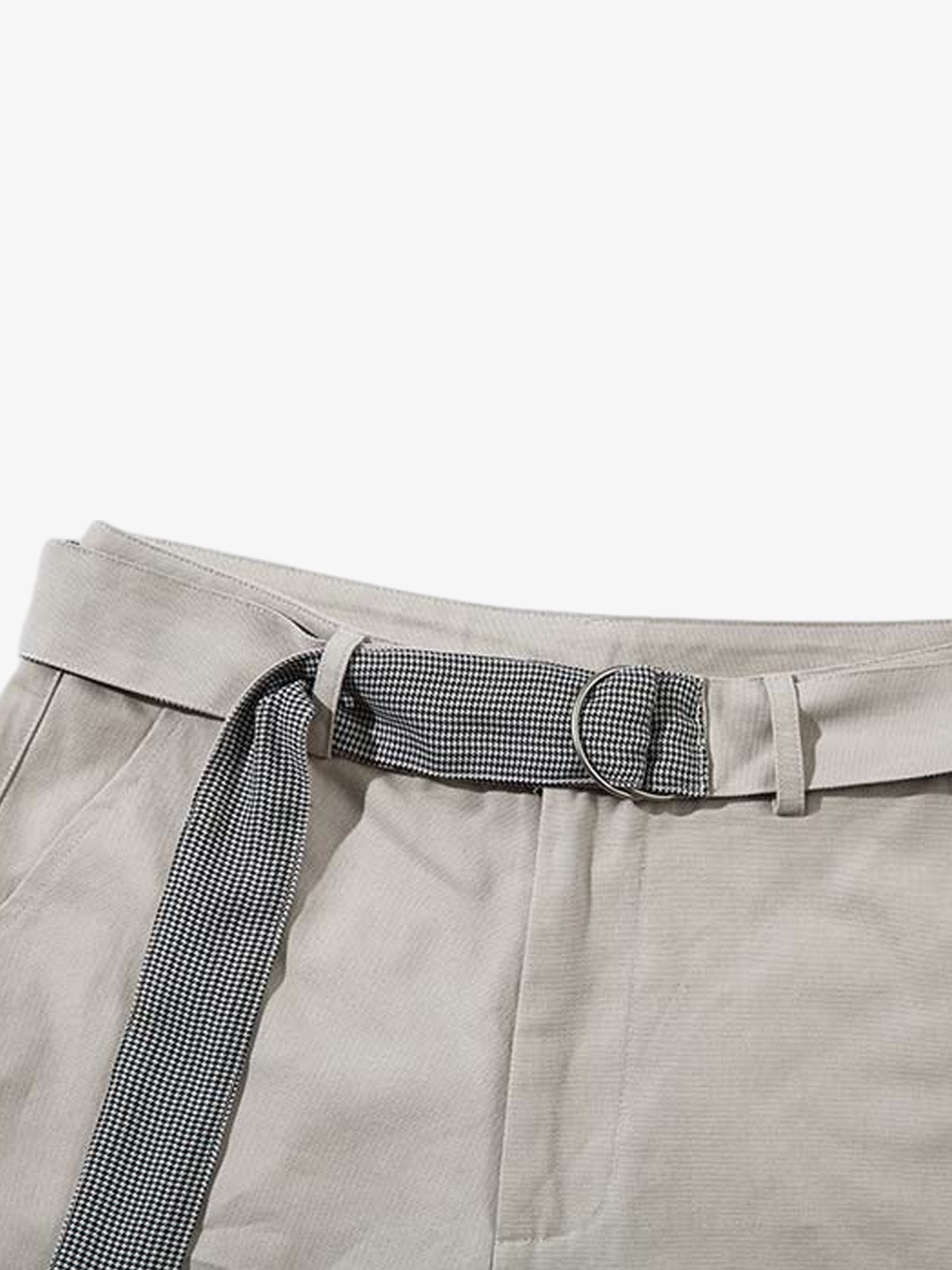 Belted Pleated Wide Leg Jorts