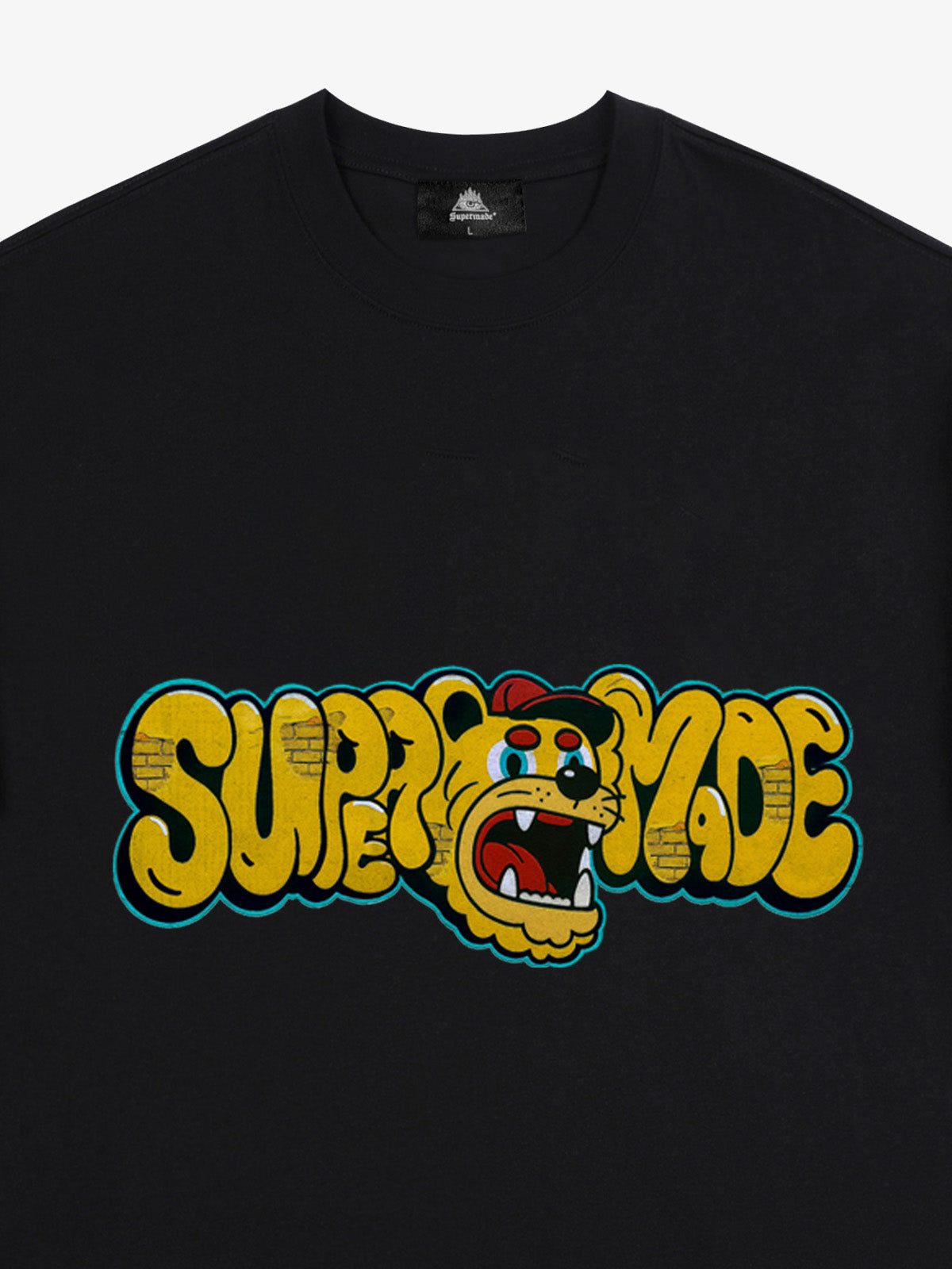 Street Graffiti Trendy Tiger Head Font T-Shirt