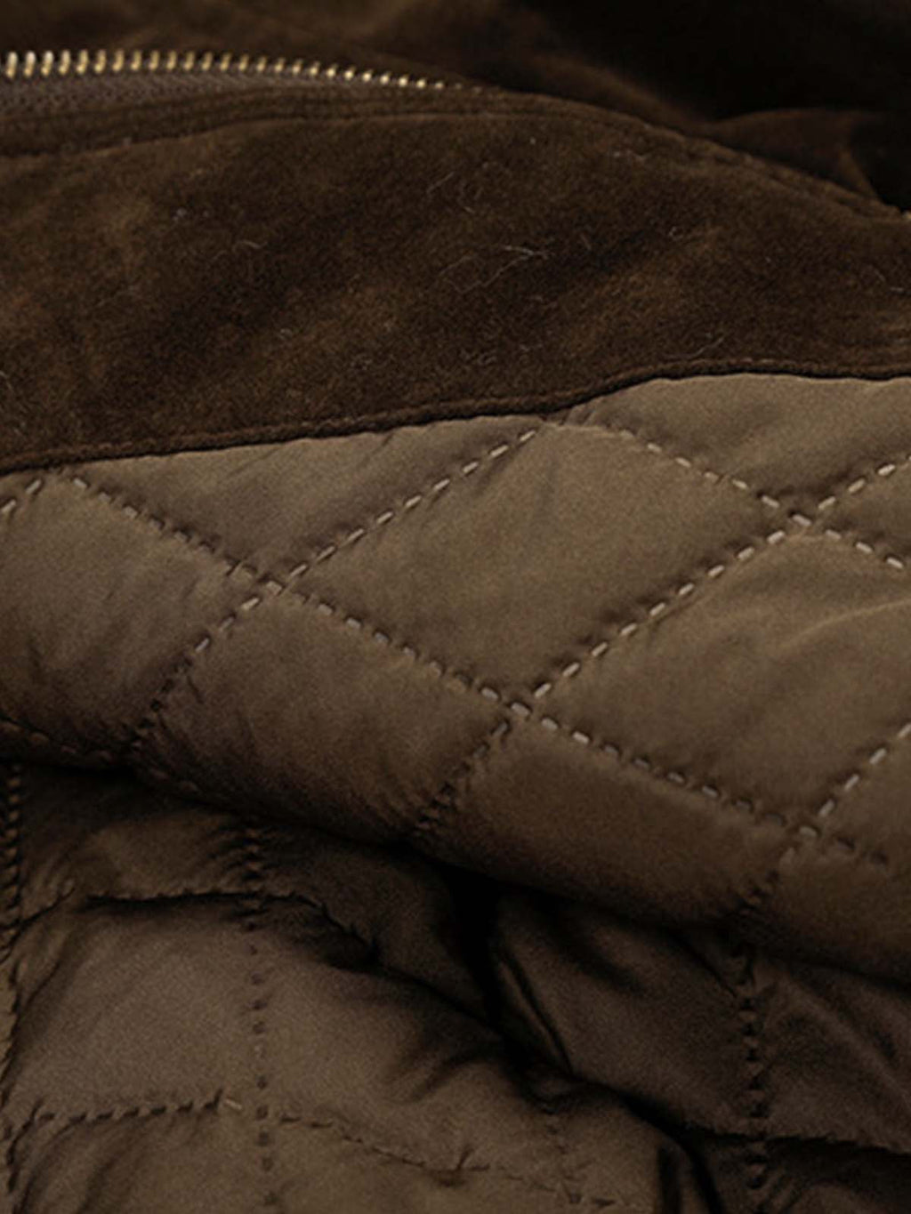 Utility Faux Shearling Collar Suede Look Zip Up Jacket