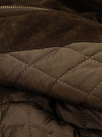 Utility Faux Shearling Collar Suede Look Zip Up Jacket