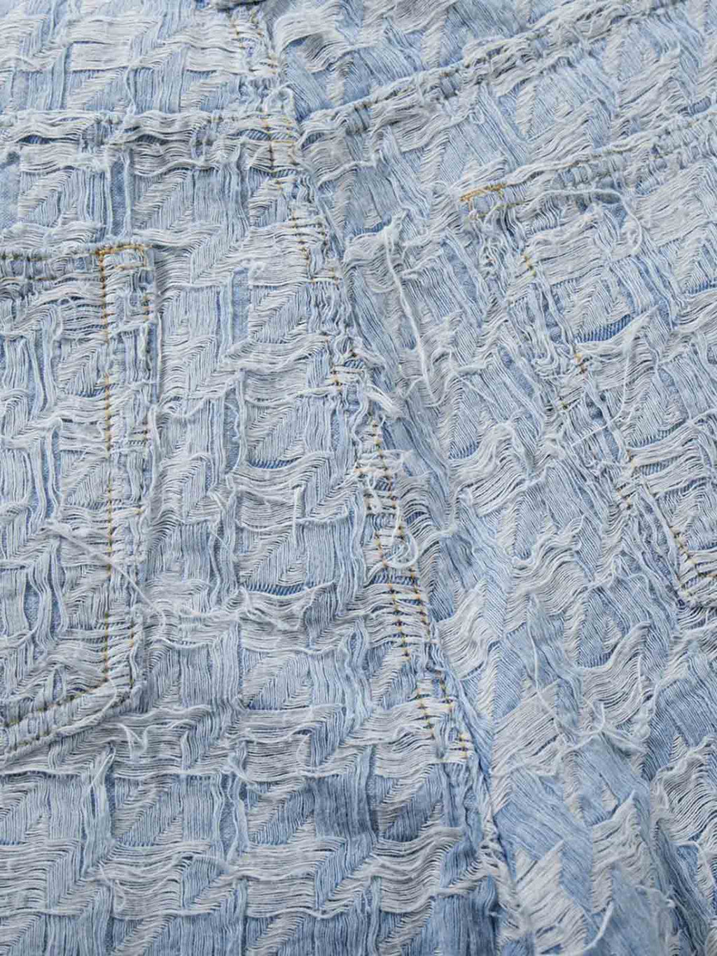 Distressed Frayed Textured Denim Jeans