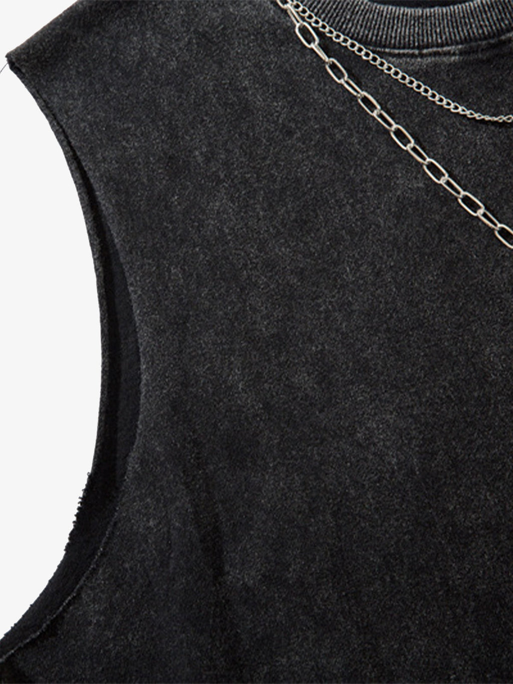 Street Ripped Vest with Detachable Necklace