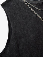Street Ripped Vest with Detachable Necklace