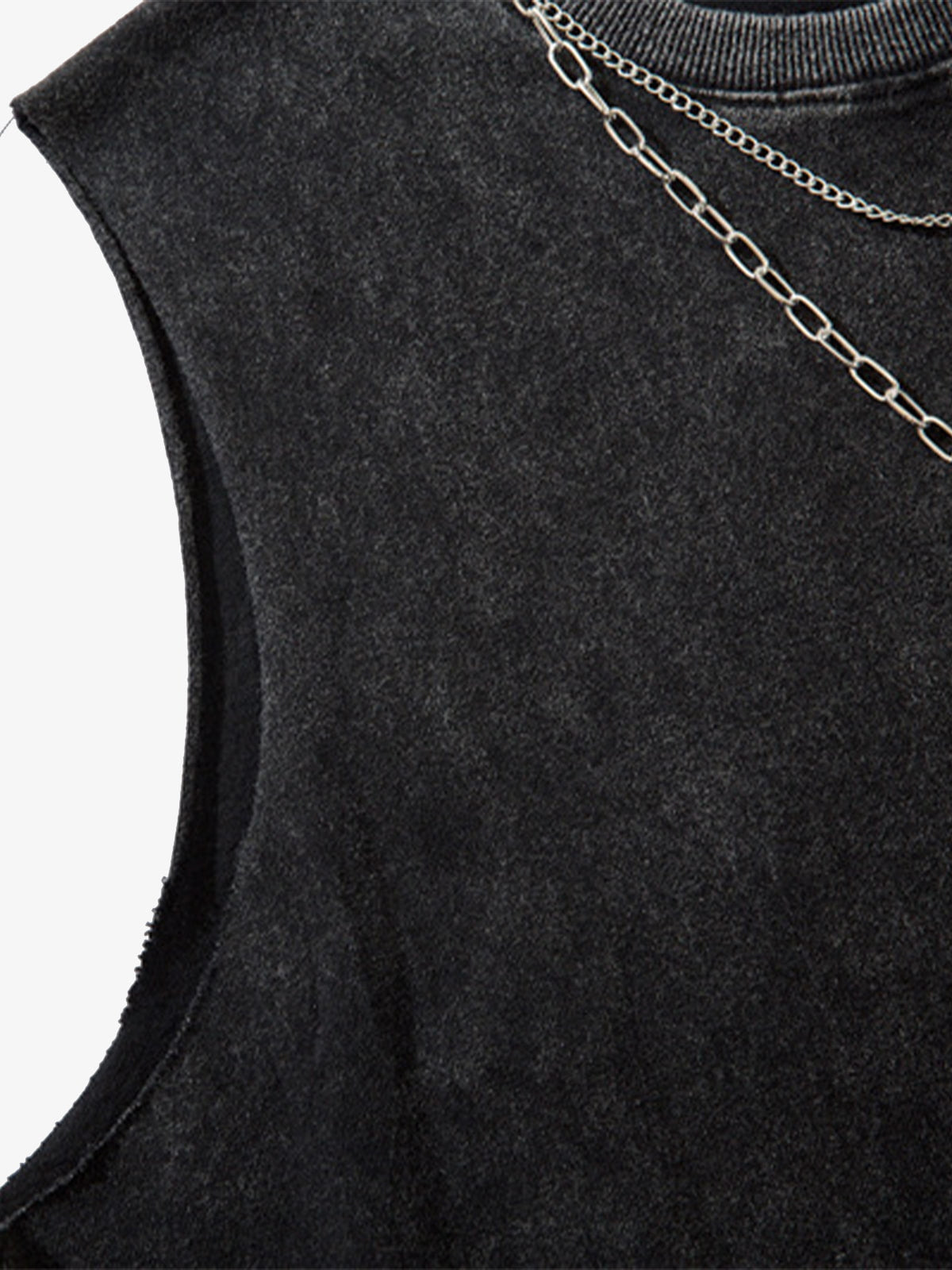 Street Ripped Vest with Detachable Necklace