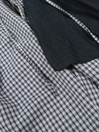Checkered Pleated Detachable Front Panel Drawstring Pants