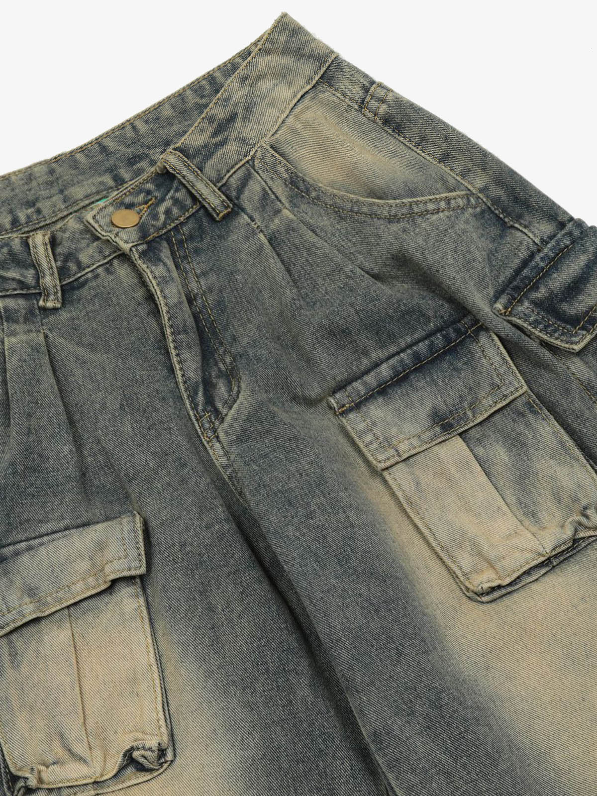 Washed Scorpion Print Multi Pocket Cargo Pants