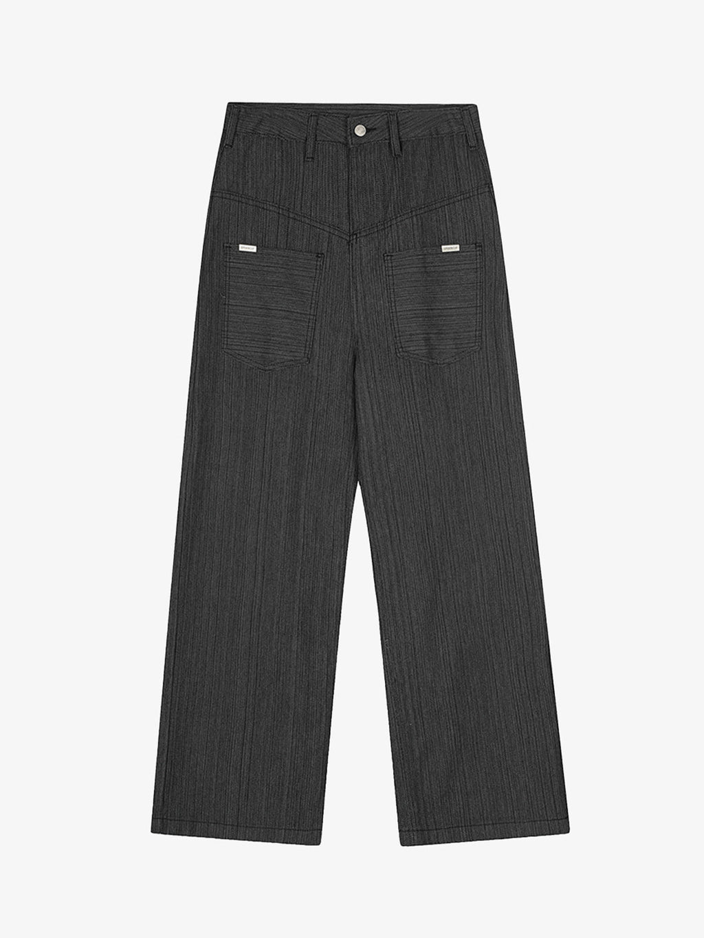 Striped Textured Reverse Pocket Pants