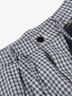 Checkered Pleated Detachable Front Panel Drawstring Pants