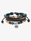 Layered Beaded Leather Bracelet