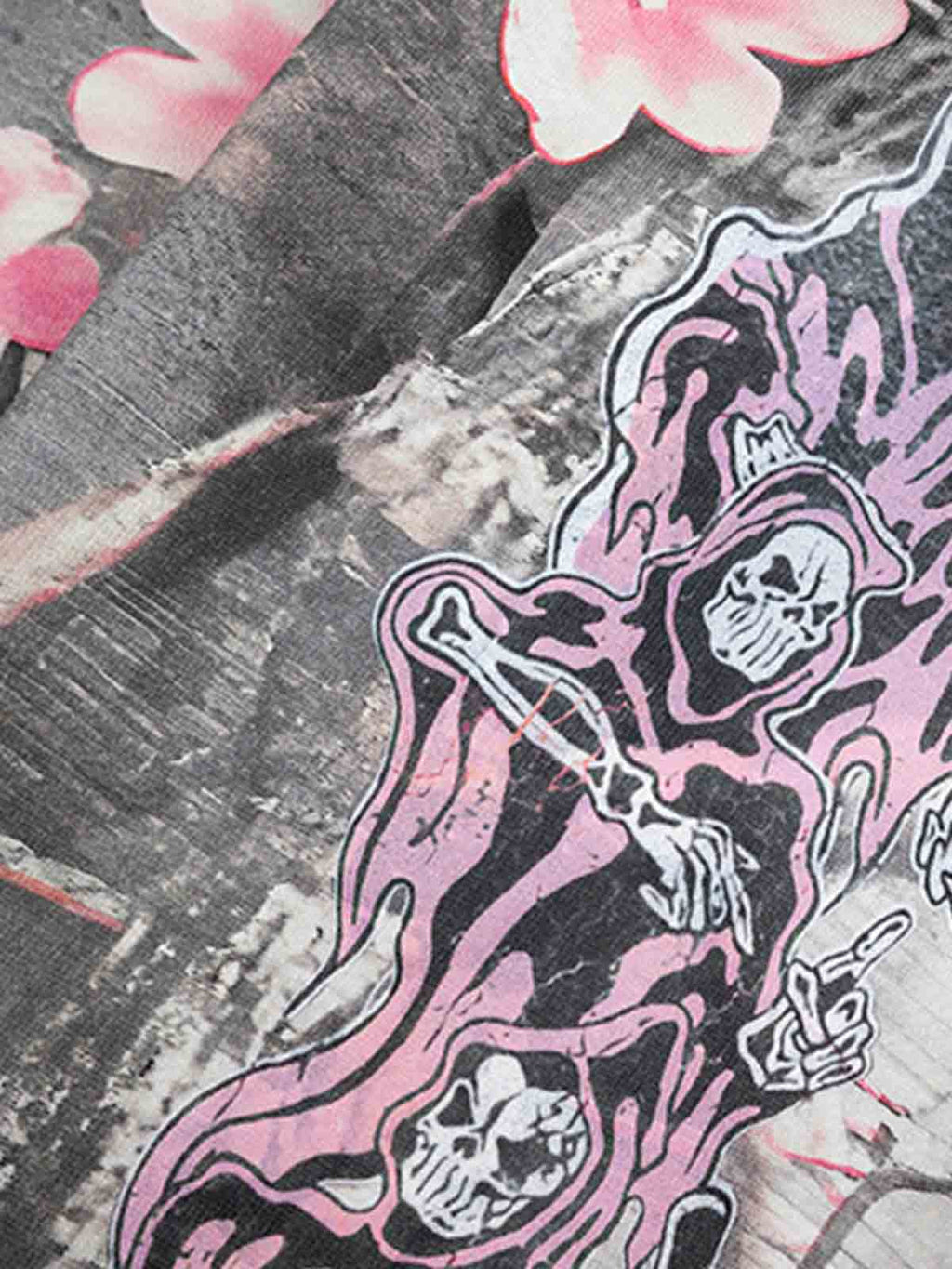 Gothic Devil Graphic Fleece-Lined Wide-Leg Sweatpants