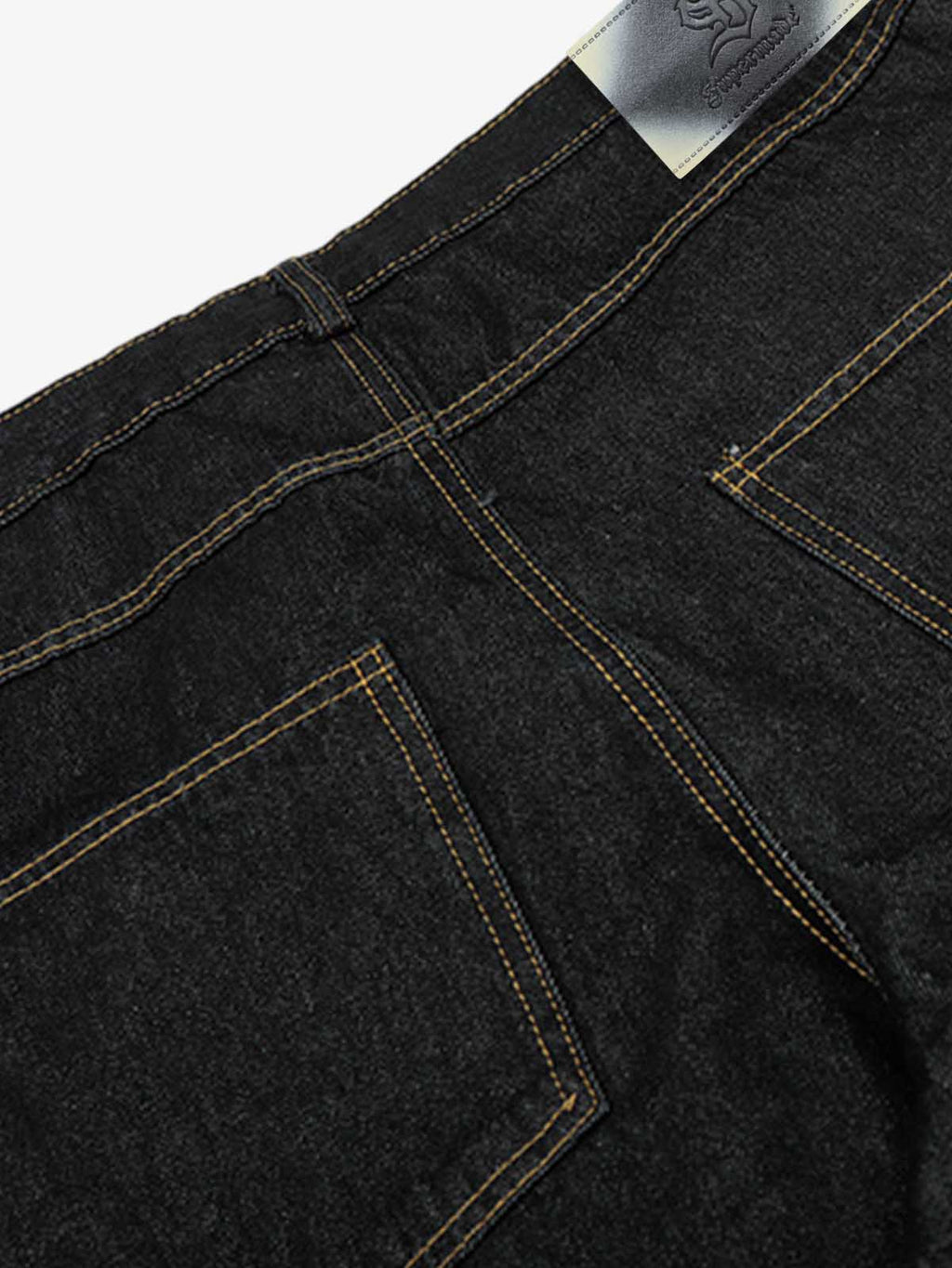Leopard Print Trim Washed Jeans