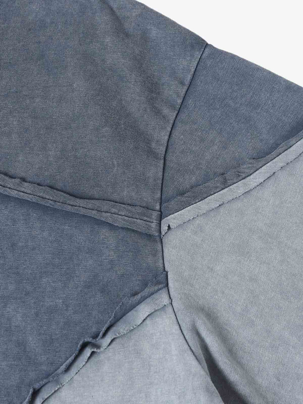 Washed Asymmetric Raw Edge Panel Knit T-Shirt
