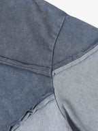 Washed Asymmetric Raw Edge Panel Knit T-Shirt