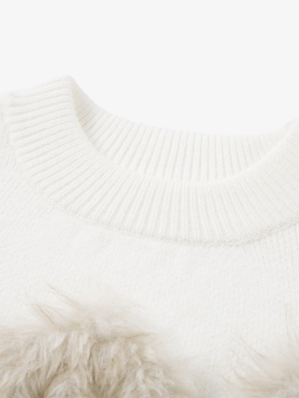 Retro Fuzzy Letter Patch Textured Knit Sweater