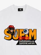 SUPM Trendy Hip-Hop Monkey Graffiti Font T-Shirt