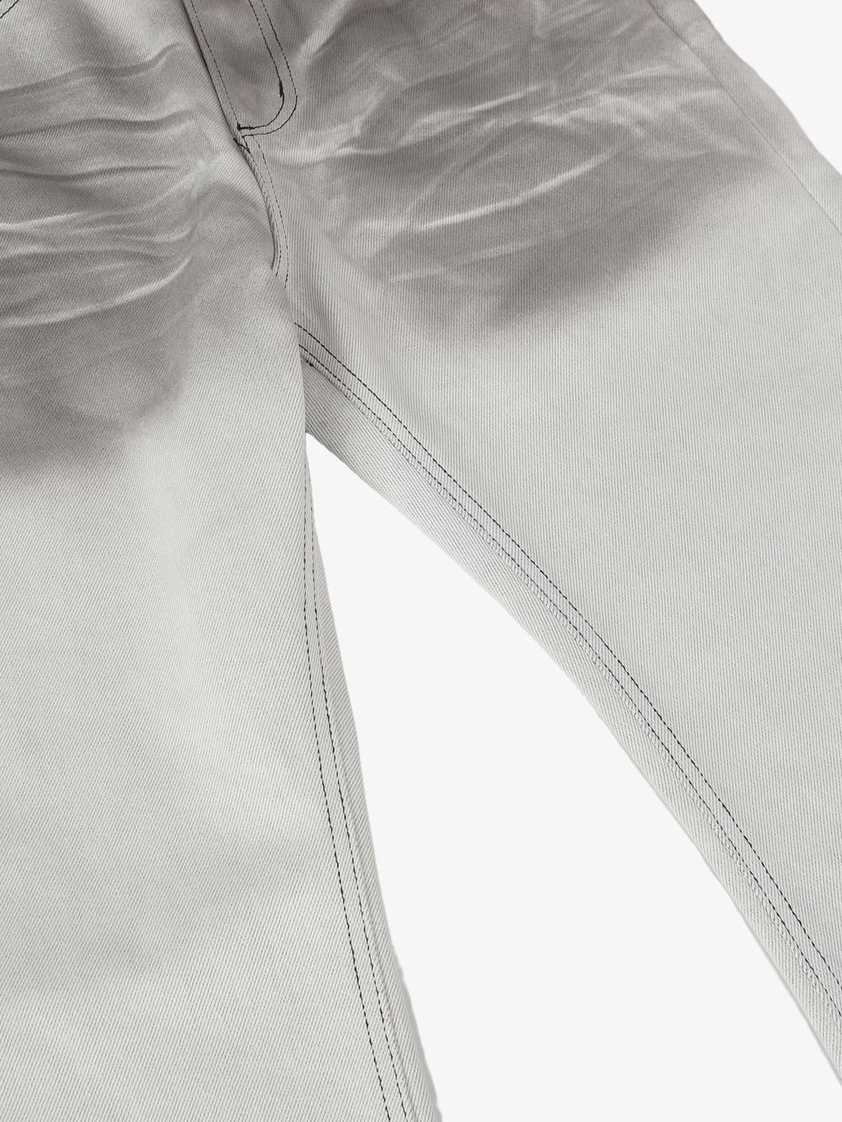 Retro Utility Dirty Wash Whisker Detail Flare Jeans