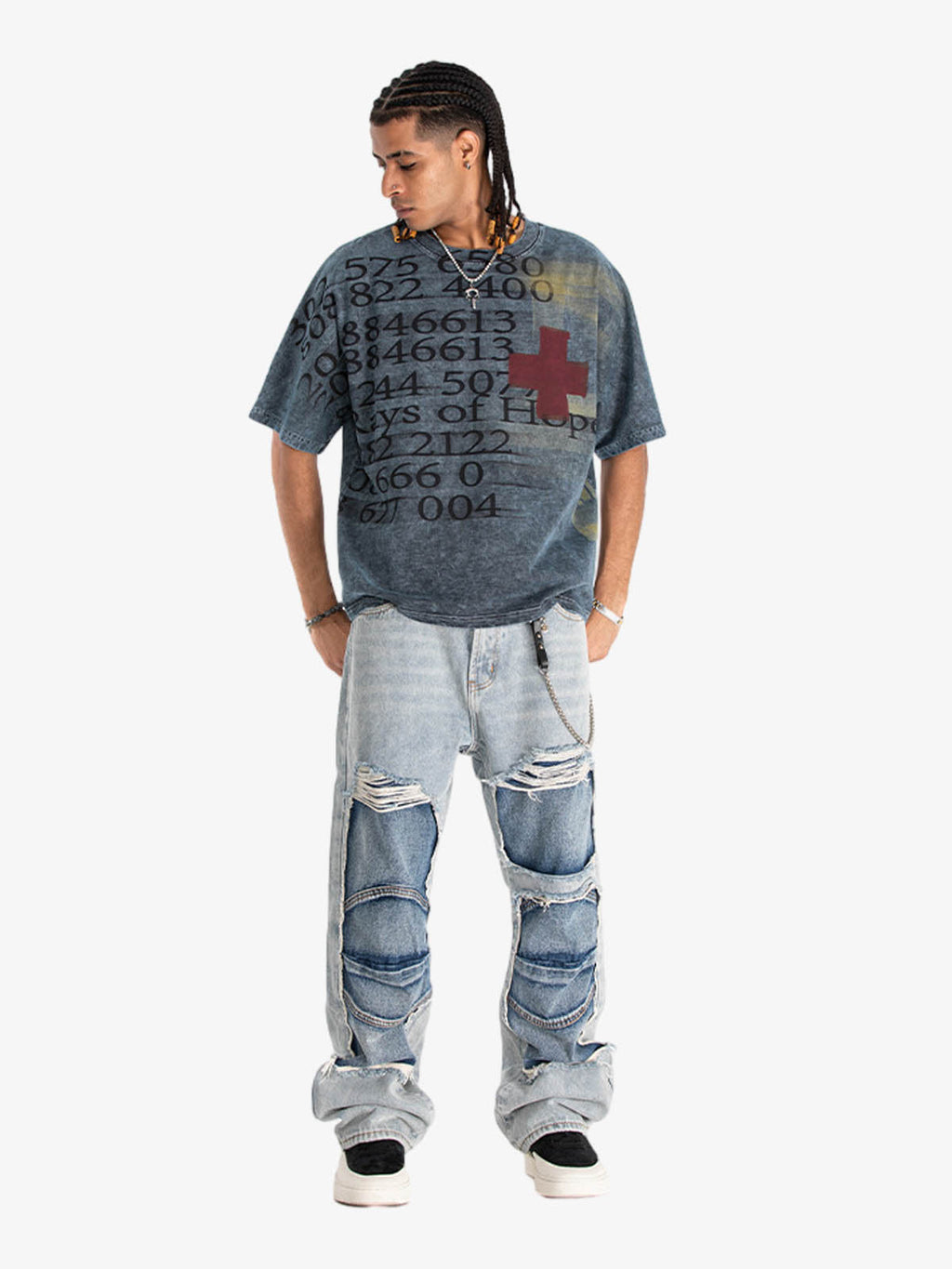 Vintage Washed Number Graphic T-Shirt