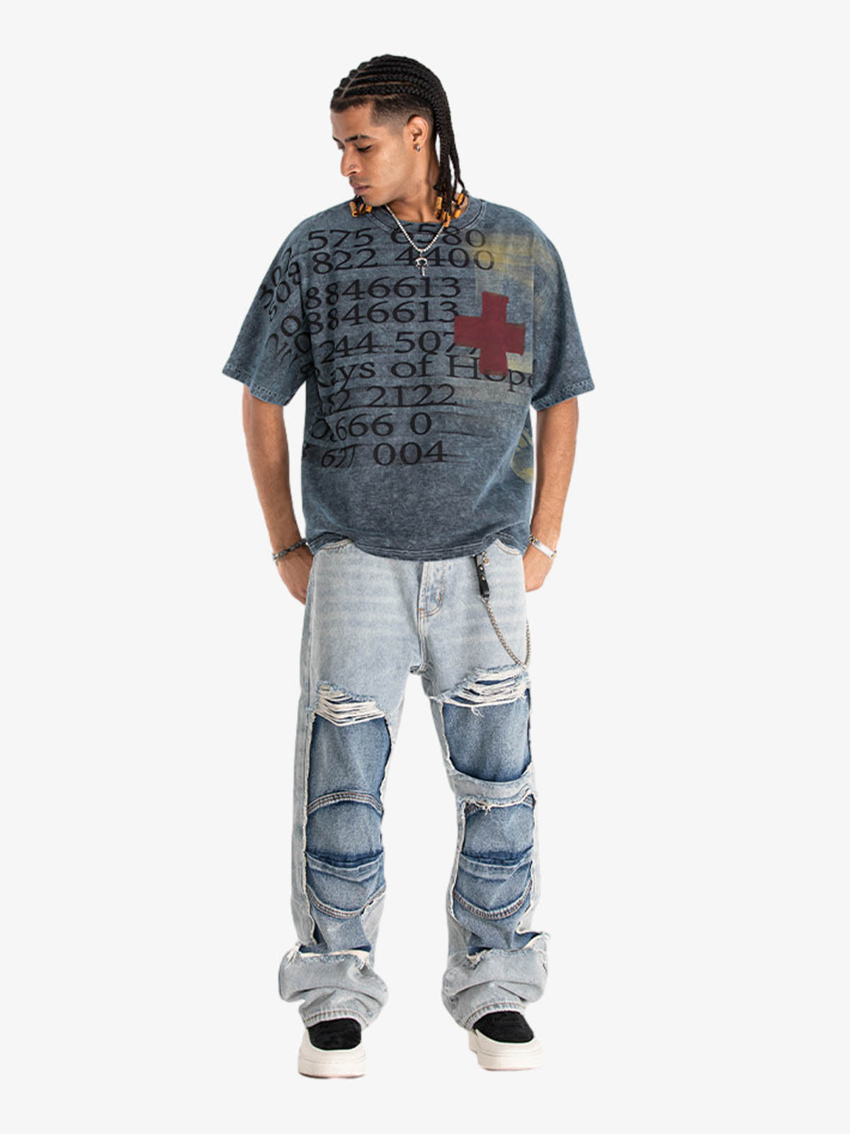 Vintage Washed Number Graphic T-Shirt