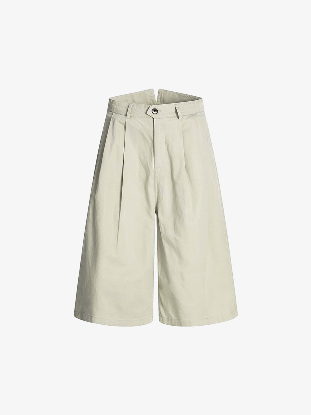 Cotton Pleated Wide Leg Jorts