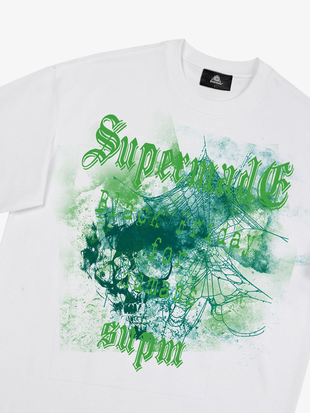 Gothic Skull Spiderweb Graphic T-Shirt